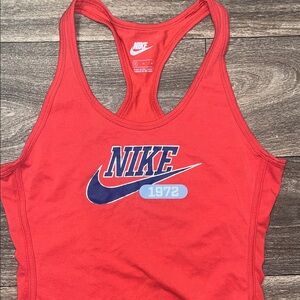 Nike Red Tank Top with Blue Logo
